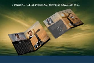 create funeral program, obituary, funeral flyer, memorial flyer, church flyer