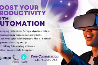 develop custom python software for automation, scraping and web development