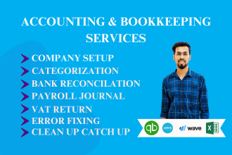 error fixing, do setup, bank reconciliation, quickbooks online, xero, wave