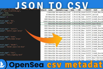 convert json metadata to csv for opensea nft