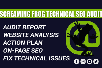provide screaming frog technical SEO audit report with an action plan