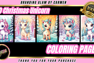 deliver christmas unicorn coloring pages