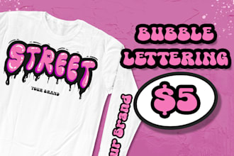 make bubble lettering for tshirt brand