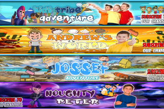 design kids youtube banner for your channel