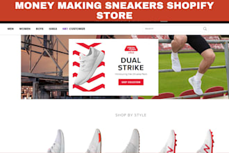 design sneakers shopify footwear store shoe website sneakers dropshipping store