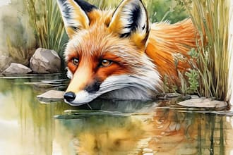 children story book illustration watercolor