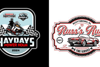 do unique modern automotive auto repair dealership car racing logo design