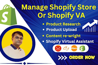 manage shopify store or shopify virtual assistant