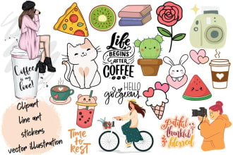 design clipart, line art, sticker or vector illustration