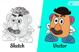 convert sketch to vector illustration