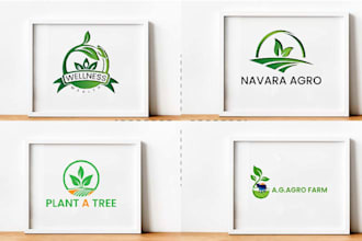 modern organic agriculture and farm irrigation logo