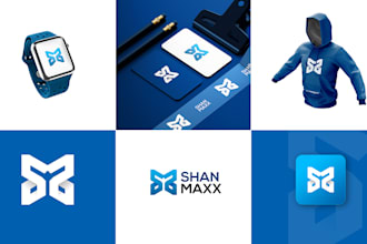 design modern brand identity social media kit and logo