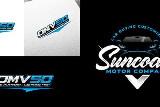 do automotive modern car racing dealership auto repair logo design and redesign