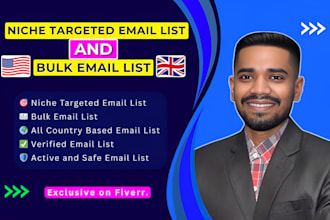 provide niche targeted bulk email list, verified email list, email list building