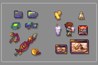 create custom item and weapon sprites for terraria mods