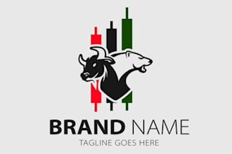 create digital logo for stock forex trading youtube channel