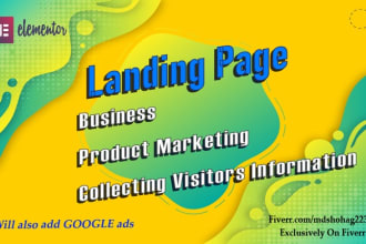 design an awesome landing page with elementor pro