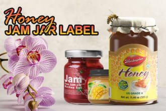 do jam jar label honey label and product label and packaging design