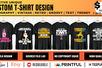 design unique t shirts for amazon merch by amazon and etsy