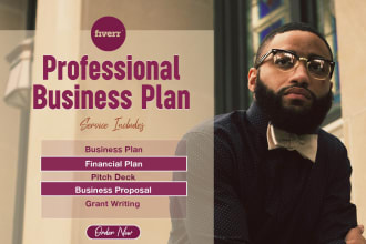 write an investor ready business plan for startup, business proposal, grants