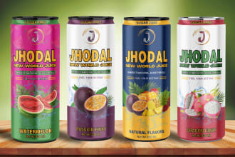 do unique juice, beverage drinks, soda, can label or logo