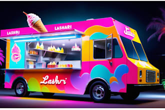 design stylish food truck wrap, food trailer wrap, or food van wrap design
