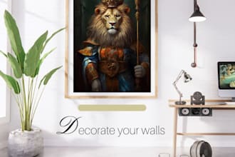 create modern and realistic wall art and mug mockups