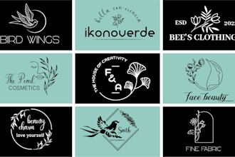 create botanical feminine and minimalist logo designs