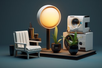 create 3d rendering product design realistic