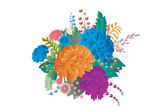create colorful tattoo illustrations  and  flower line art