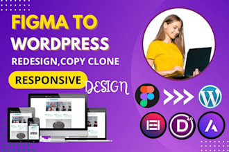 create figma,PSD,xd design to wordpress and figma to elementor