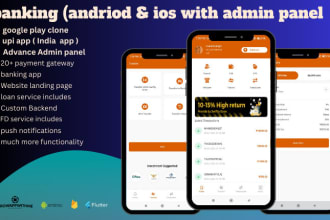 create banking app , upi ,p2p ,loan,fd more functionality