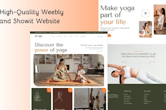 be weebly website, showit, duda website, workout , yoga, gym website expert