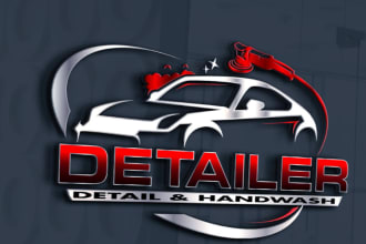 do 3d auto detailing car racing car washing automotive logo