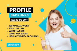 build 300 profile backlinks from high authority sites