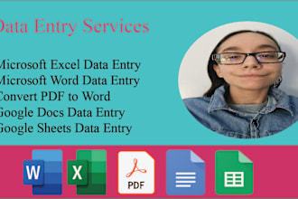 do data entry, converting PDF to word, and web research