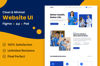 design website UI template,figma website mockup design in PSD xd figma