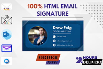 do clickable static and animated HTML email signature design