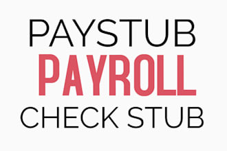 do payroll, paystub, check stub, payslip with US, UK, canada tax calculations