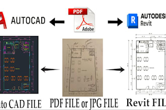 convert pdf into 2d floor plan in cad drawing or revit archtecture