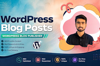 publish articles and blog posts on wordpress with on page SEO