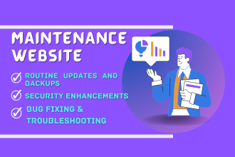 provide monthly wordpress website maintenance, support, and security