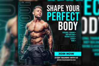 design gym, yoga, boxing, workout, fitness posters or flyers