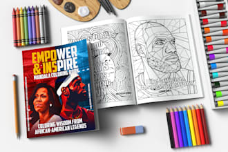 create unique children coloring book pages and cover illustrations