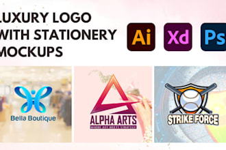 design a luxury logo with stationery mockups
