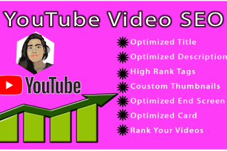 do youtube channel SEO and video promotion