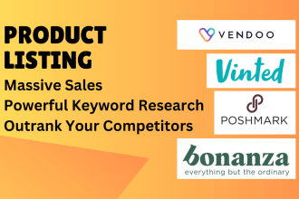 crosslist or do product listing on bonanza, vinted, poshmark, vendoo