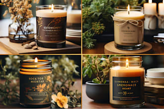 design candle logo label product packaging brand company