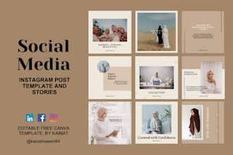 design post and story templates for instagram and facebook