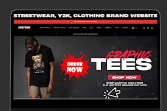 streetwear website y2k shopify store y2k clothing website clothing brand store